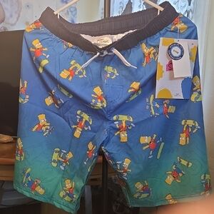 Blue Cartoon Print Kids Shorts